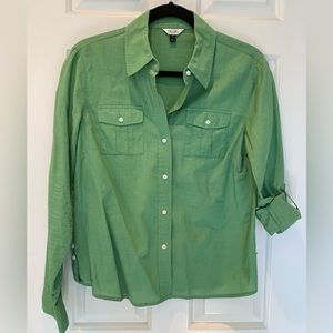 Old Navy green cotton blouse